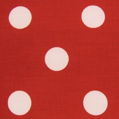 Image of Red Polycotton Fabric with Large White Spot (Per Metre)