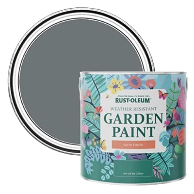 Image of Rust Oleum Grey Mould Resistant Garden Paint In Satin Finish Marine 2.5L