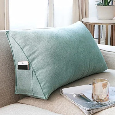 Image of Yanman Wedge Pillow Large Lumbar Support Cushion for Bed Headboard Sofa, Back Positioning Backrest,Soft Reading with Breathable Removable Washable Cover