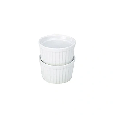Image of Genware NEV RAM9 W Stacking Ramekin, 9 cm, White (Pack of 12)