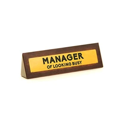 Image of Boxer Gifts Manager Of Looking Busy Desk Plaque Sign Funny Boss &amp; Colleague Secret Santa Novelty Office Accessory