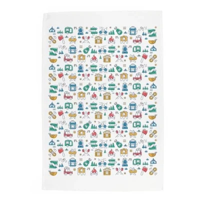 Image of Purely Home Scout Adventures Tea Towel Scouting Gift Outdoors Camping Hiking Backpacking Panama Cotton Kitchen Dish Towel/Drying Cloth 67cm x 45cm