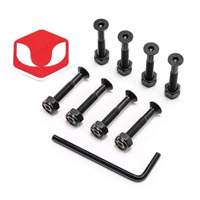 Image of Venom 1.25&quot; Allen Key Directional Skateboard Deck Bolts/Screws/Hardware Black