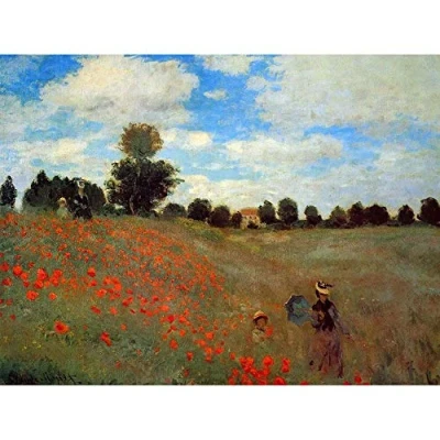 Image of Wee Blue Coo Claude Monet Les Coqueliquots Old Master Painting Art Print Poster Wall Decor 12X16 Inch