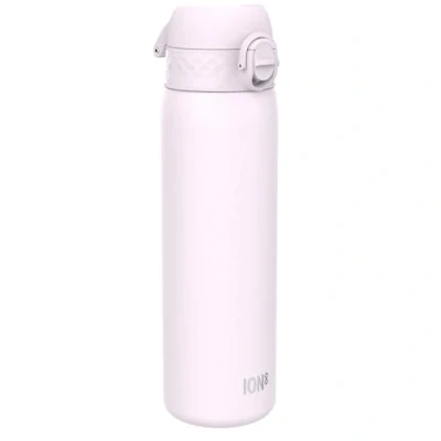 Image of ION8 Steel Water Bottle, 600 ml/20 oz, Leak Proof, Easy to Open, Secure Lock, Dishwasher Safe, Hygienic Flip Cover, Fits Cup Holders, Carry Handle, Durable, Metal Lilac Dusk