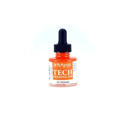 Image of Dr. Ph. Martin&#039;s TECH Drawing Ink, 1.0 oz, Orange (3W)