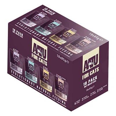 Image of AATU 97/3 Complete Wet Cat Food, Multi Pack (10x85g) Grain Free Recipe, No Artificial Ingredients, Easy Tear Pouches