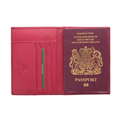 Image of VISCONTI Polo Collection Leather Passport Holder RFID Blocking 2201 Fuchsia