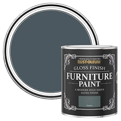 Image of Rust Oleum Green Furniture Paint in Gloss Finish Deep Sea 750ml