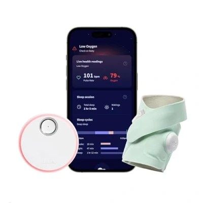 Image of Owlet Dream Sock® Smart Baby Monitor Track Live Pulse (Heart) Rate, Oxygen in Infants Mint