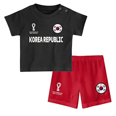 Image of South Korea, Official Fifa 2022 Tee &amp; Short Set Away Country Shorts Set, Children&#039;s Large, Age 4