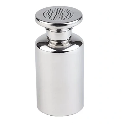 Image of APS 772 Salt Shaker for French Fries with Screw Cap, Stainless Steel, 8cm x 8cm, 17cm Height
