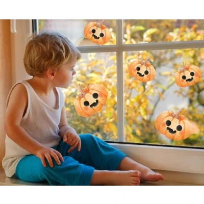 Image of QuoteMyWall Halloween Pumpkins Window Stickers Decals, Decorations For Kids/Children