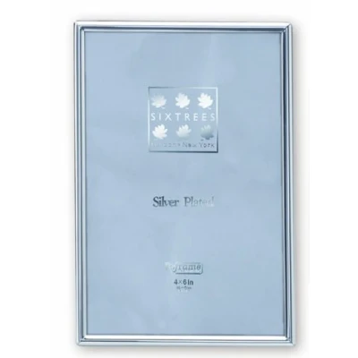 Image of Sixtrees 2 400 68 6 x 8 inch Cambridge Narrow Rim Solid Brass Silver Plated Photo Frame
