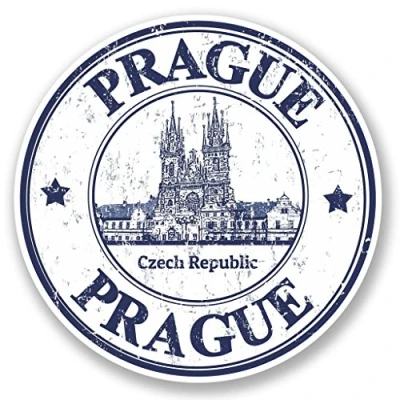 Image of 2 x 10cm/100mm Prague Czech Republic Vinyl SELF Adhesive Sticker Decal Laptop Travel Luggage Car Bike Sign Fun #4796