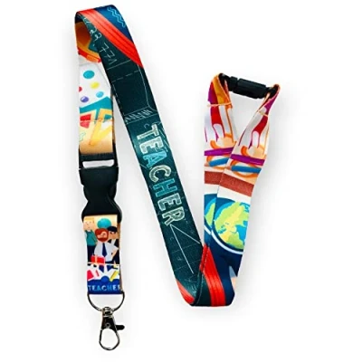 Image of Green Planet Teacher Lanyard with Detachable Buckle Clip &amp; Safety Breakaway