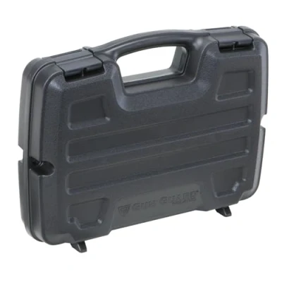 Image of Plano Gun Guard SE Series Single Scoped Pistol Case with Padlock Tabs and Protective Foam Padding, Black, Hard Steel Hinge Pins