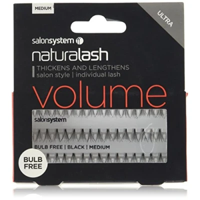 Image of Salon System Individual Bulb Free Ultra Black Medium Flare Lashes