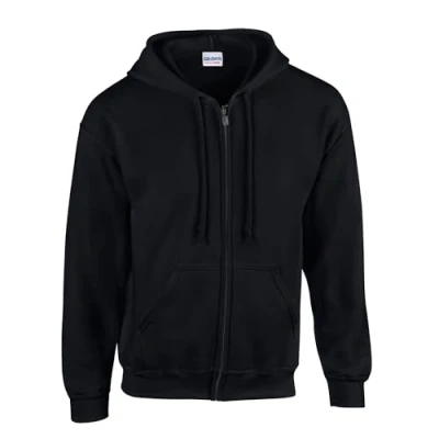 Image of Gildan Heavy Blend Adult Full Zip Hooded Sweatshirt, Black, L
