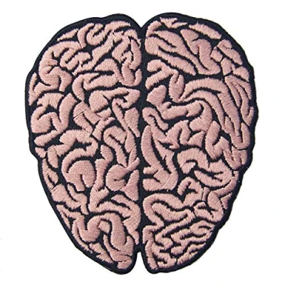 Image of Brain Patch Embroidered Badge Iron On Sew Emblem
