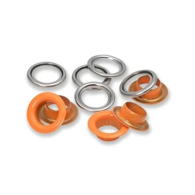 Image of Eyelets with washers [20 pieces Ø 11 mm] Prym orange/metallic silver