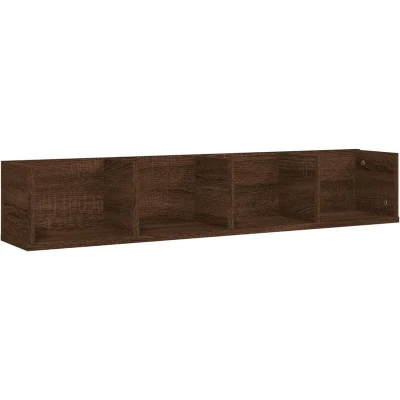 Image of vidaXL CD Wall Shelf Brown Oak 100x18x18 cm Engineered Wood