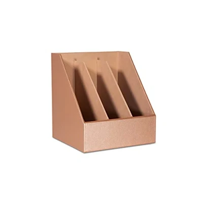 Image of OSCO Blush Faux Leather Straight Triple Magazine Rack BSPUMR3 Pink