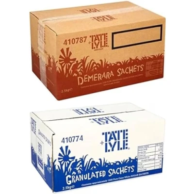 Image of Parkers Tate &amp; Lyle Sugar Bundle Demerara and White SACHETS 2 x 2.5kg