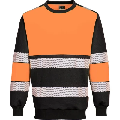 Image of Portwest PW3 Hi Vis Class 1 Sweatshirt Orange/Black Small
