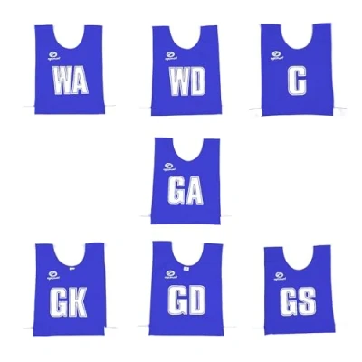 Image of Optimum Mesh Netball Training Bibs Perfect for Netball, Football, Rugby Seniour Size. Pack of 7, Blue