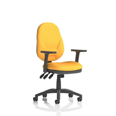 Image of Eclipse Plus XL Lever Task Operator Chair Bespoke with Height Adjustable Arms In Senna Yellow