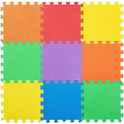 Image of Abaseen Multi Color Interlocking Floor Mats Exercise Mats, Gym Flooring Mat, Under Pool Puzzle EVA Tiles, Yoga Matting Foam Rubber Non Slip Tile (27 30 SQ FT)