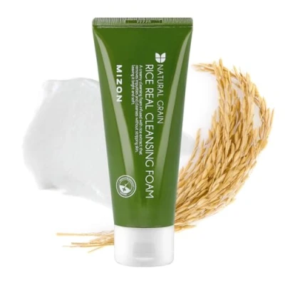 Image of [MIZON] REAL RICE Cleansing FOAM (150ml) Korean Skincare Gentle Exfoliating Hydrating &amp; Pore skin vitality radiance Recommended for oily