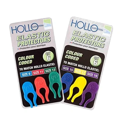 Image of Preston Innovations Hollo Elastic Protectors Size 9, 11 &amp; 13 Colour Coded Qty 6