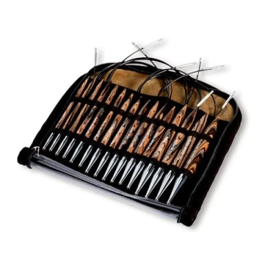 Image of Prym 4 10 mm Circular Knitting Pins Set, Natural, Wood,