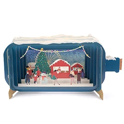 Image of Alljoy Design Message in A Bottle Xmas Fair Pop Up Christmas Greeting Card by Cards XMIB039