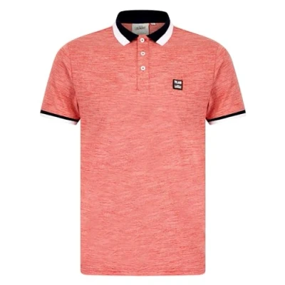 Image of Tokyo Laundry Men&#039;s &#039;Hanbury&#039; Cotton Rich Jersey Space Dye Polo Shirt Red