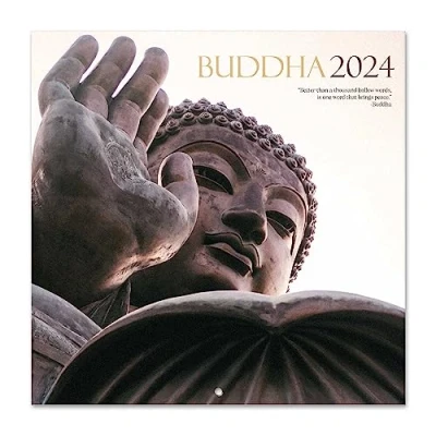 Image of Grupo Erik The Buddha Wall Calendar 2024 12&quot; x 12 Month Planner Square Family Cool