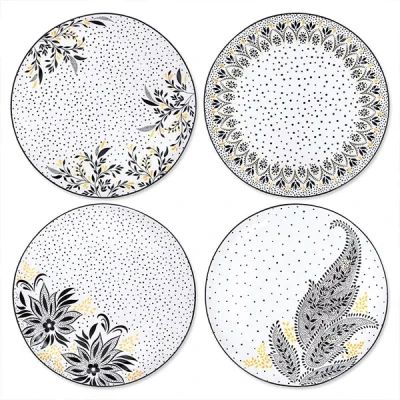 Image of Sara Miller Artisanne Noir Set of 4 Dinner Plates