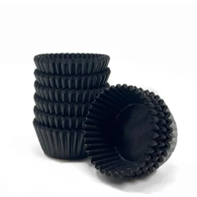 Image of Bakery Direct 500 Glassine Black Petit Four Cases
