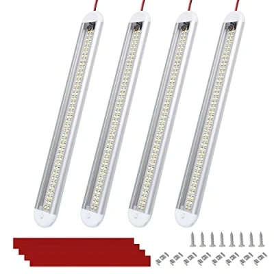 Image of Bonlux 12V LED Interior Van Light Bar, Ultrathin 120 LEDs Strip Light, Universal for RV Carvan Campervan Motorhome Kitchen with Switch,6500K 1800LM Ultra Bright,4 Pack