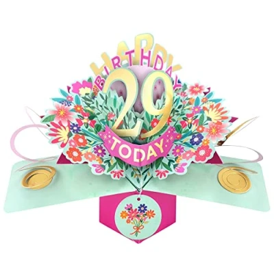 Image of Happy 29th Birthday 29 Today Pop Up Greeting Card Love Kate&#039;s Cards Her POP215MC29