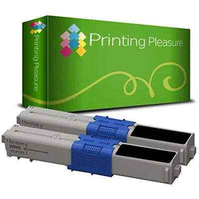 Image of 2 BLACK Compatible Laser Toner Cartridges for OKI C310dn/n C330dn C510dn C511dn C530dn C531dn MC352dn MC361dn MC362dn MC561dn MC562dn 44469803
