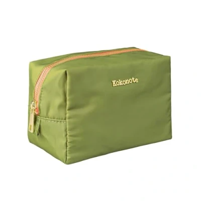 Image of Kokonote Cosmetic Bag Pesto Blossom 6.7 x 4.3 3.9 inches 17 11 10 cm Case, Large Pencil Pouch, Travel Toiletry