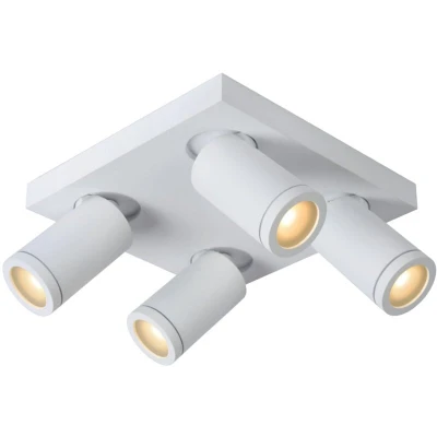 Image of Taylor Modern Ceiling Spotlight Bathroom LED Dim to warm GU10 4x5W 2200K/3000K IP44 White