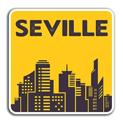 Image of 2 x 10cm Seville Spain Vinyl Stickers Fun Travel Sticker Laptop Luggage #32756 (10cm Wide)