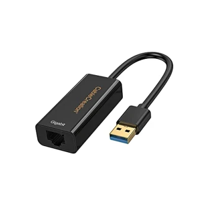 Image of CableCreation USB to Ethernet, Network Adapter, RJ45 Gigabit Ethernet 3.0 10/100/1000 No Driver Required, Black (1 PACK)