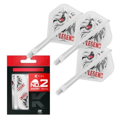 Image of Target Japan K Flex Dart Flights and Shaft System, No.2 Pack of 3 Kflex All In One Flight, White Paul Lim Darts Accessories Stem Short (19mm)