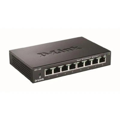 Image of D Link DES 108/B 8 Port Fast Ethernet Unmanaged Metal Desktop Switch 10/100 Mbit/s UK Version