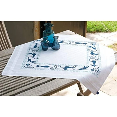 Image of Vervaco Cheerful Cats Tablecloth Stamped Embroidery Kit x 32 inch